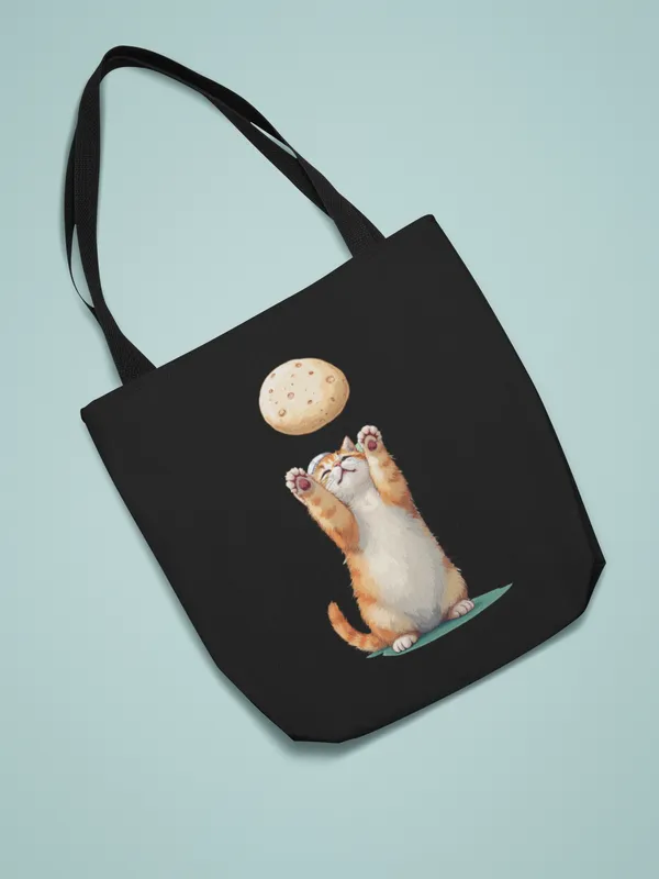 Adorable_Cat_Reaching_for_Cookie_Tote_Bag_-_Black_Canvas_Bag