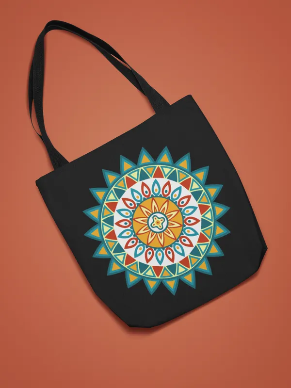Black_Tote_Bag_with_Colorful_Mandala_Design