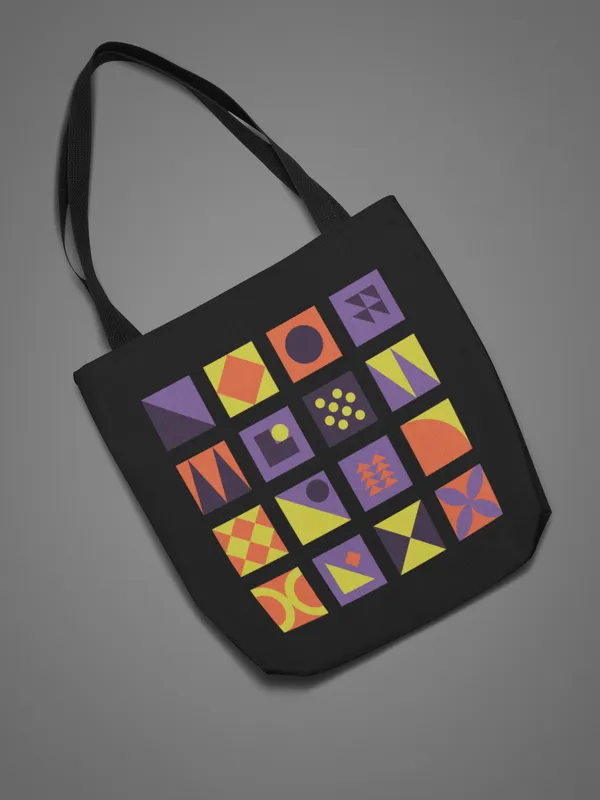 Geometric_Pattern_Tote_Bag_-_Colorful_Abstract_Design_on_Black_Canvas