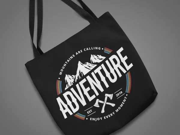 Adventure_Mountains_Are_Calling_Black_Tote_Bag