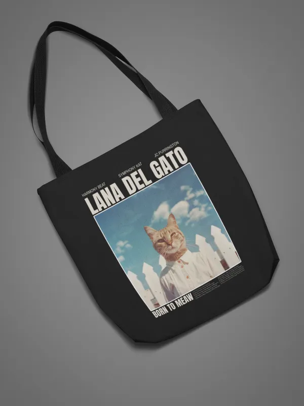 Lana_Del_Gato_Born_to_Meow_Black_Tote_Bag