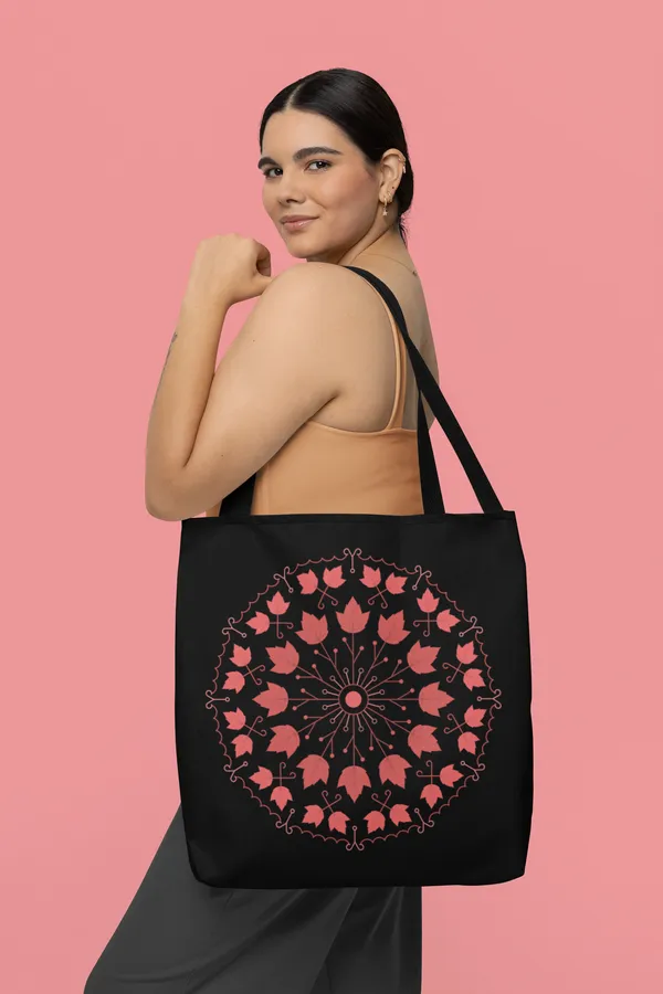 Black_Cotton_Canvas_Tote_Bag_with_Pink_Floral_Mandala_Print