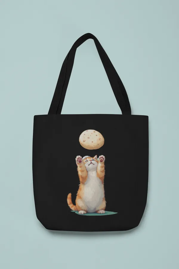 Adorable_Cat_Reaching_for_Cookie_Tote_Bag_-_Black_Canvas_Bag