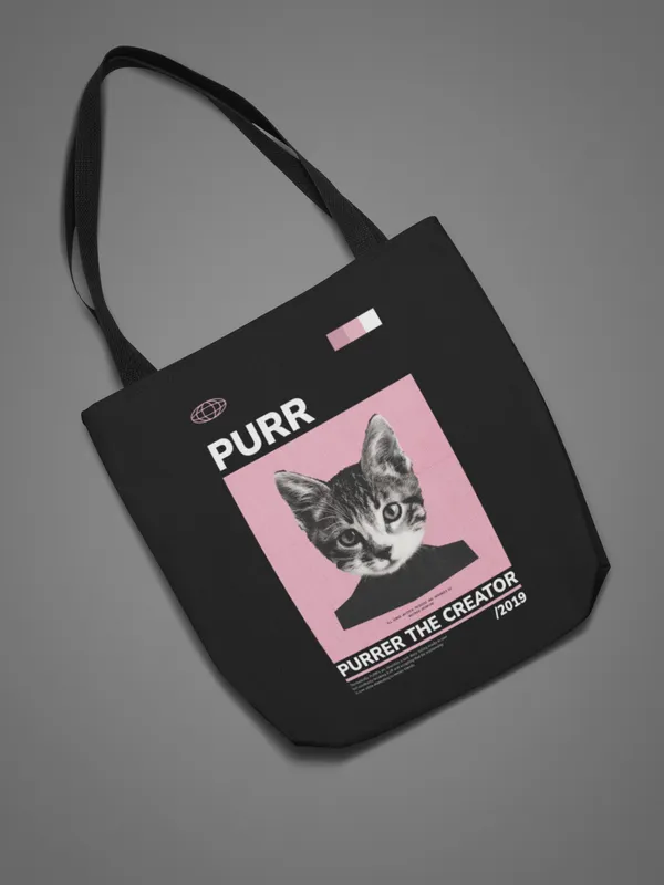 PURR_-_Purrer_The_Creator_Black_Tote_Bag_with_Kitten_Print_(2019_Edition)