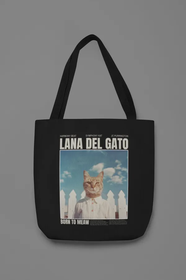 Lana_Del_Gato_Born_to_Meow_Black_Tote_Bag