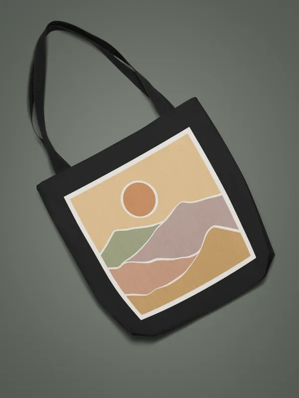 Abstract_Landscape_Tote_Bag_-_Black_Canvas_with_Artistic_Desert_Print