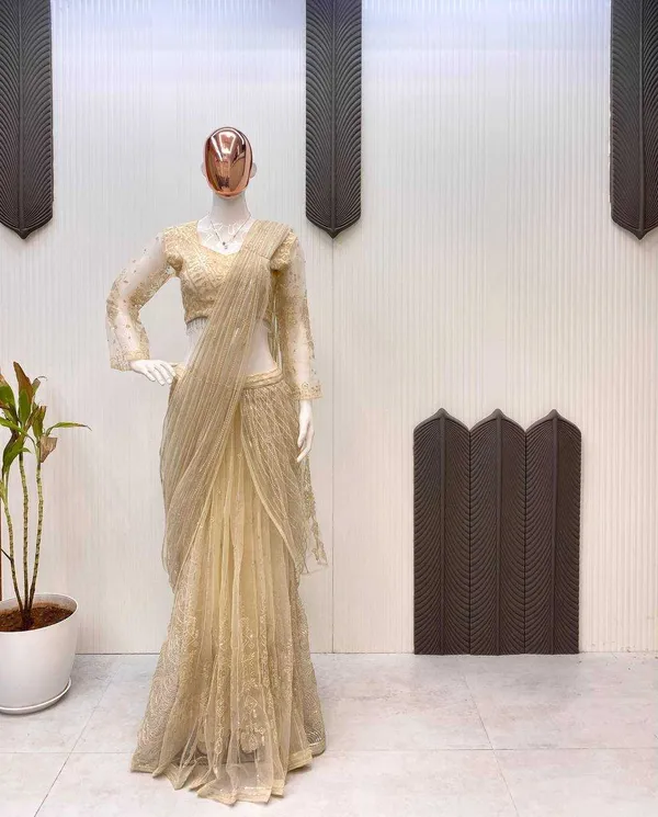 Elegant_Beige_Embroidered_Lehenga_Choli_Set_With_Dupatta