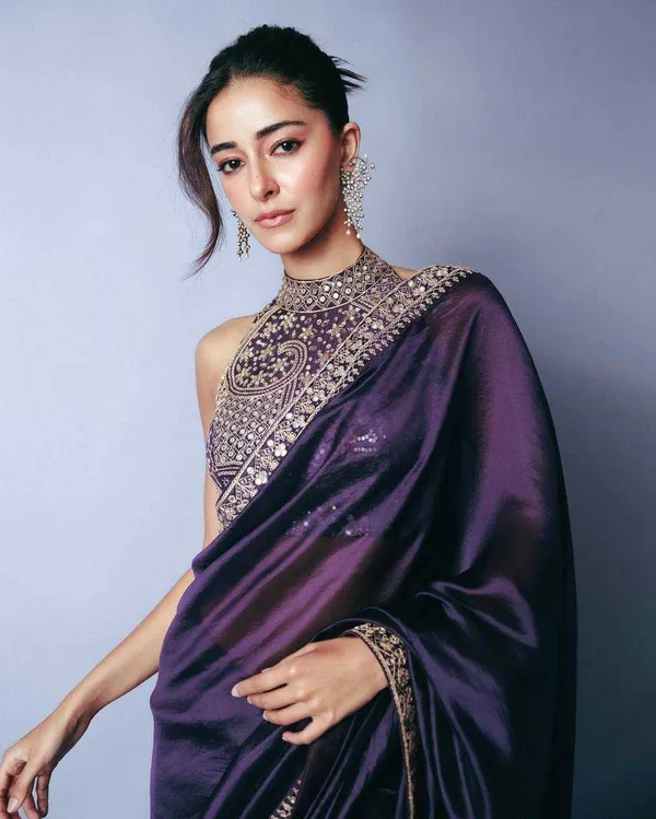 Purple_Embroidered_Saree_With_Designer_Blouse