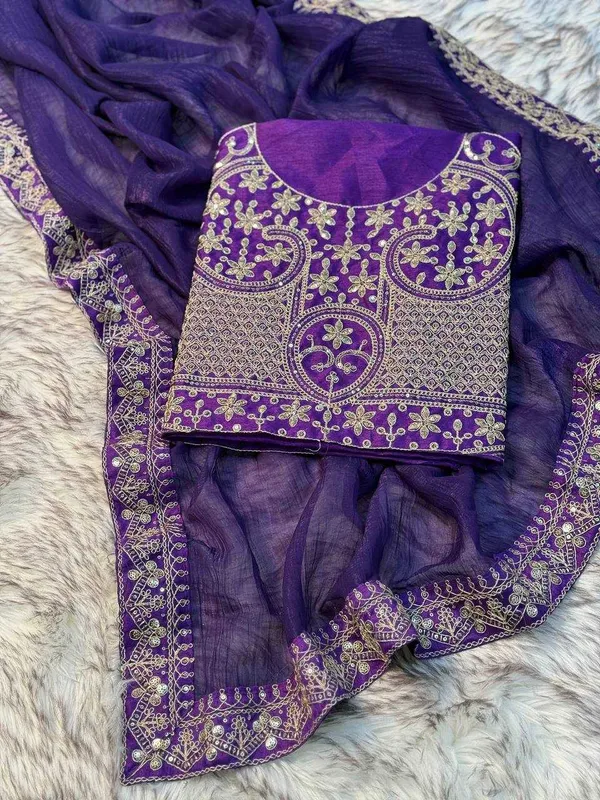 Purple_Embroidered_Saree_With_Designer_Blouse