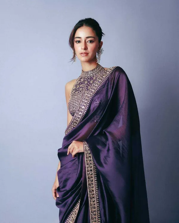 Purple_Embroidered_Saree_With_Designer_Blouse
