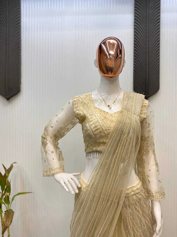 Elegant_Beige_Embroidered_Lehenga_Choli_Set_With_Dupatta