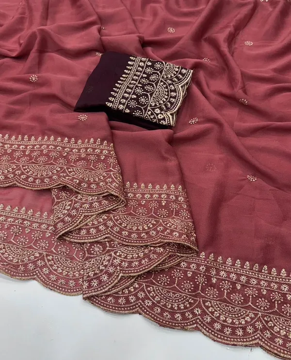 Embroidered_Chiffon_Saree_With_Blouse_Piece_-_Dusty_Rose