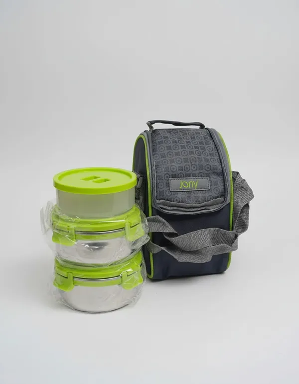 Jony_Stainless_Steel_Lunch_Box_Set_—_3_Containers_with_Clip_Lock_Lids_&_Insulated_Carry_Bag_|_Grey-Green