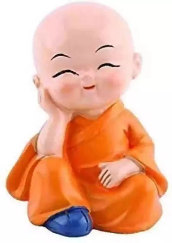 Multicolor_Polyresin_Soniya_Handcrafted_Baby_Monk_Buddha_Pack_Of_4_Statue_Decorative_Showpiece_-_4_Cm