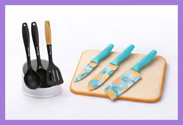 Premium_Kitchen_Combo_Set_—_3_Nylon_Utensils_+_3_Colorful_Knives_(6-Piece_Set)