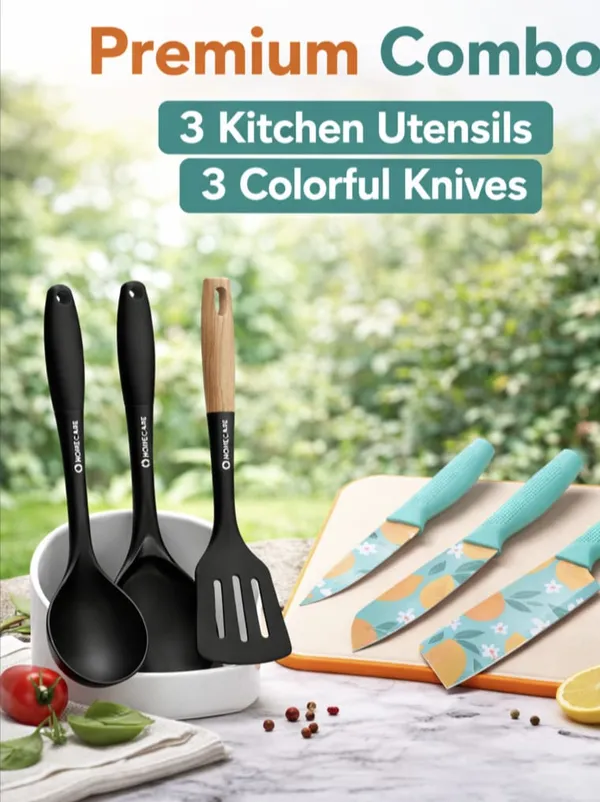 Premium_Kitchen_Combo_Set_—_3_Nylon_Utensils_+_3_Colorful_Knives_(6-Piece_Set)