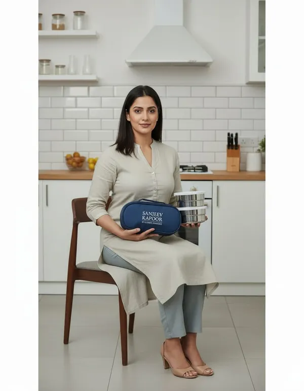 Sanjeev_Kapoor_by_Classic_Essentials_Stainless_Steel_Lunch_Box_Set_—_2_Containers_with_Insulated_Bag
