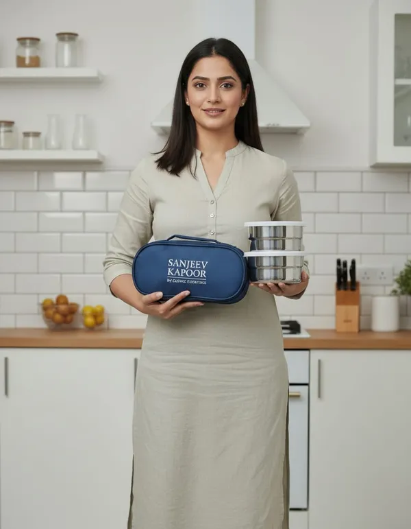 Sanjeev_Kapoor_by_Classic_Essentials_Stainless_Steel_Lunch_Box_Set_—_2_Containers_with_Insulated_Bag