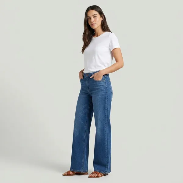 Womens_Flared_Denim_Jeans_Blue