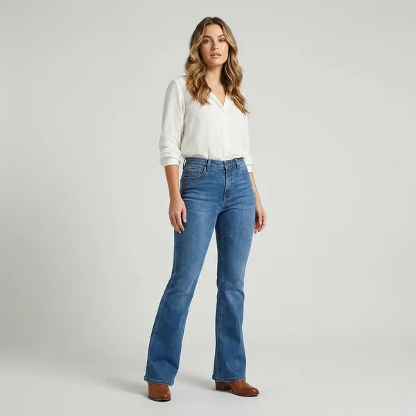 Womens_Blue_Denim_Flared_Jeans