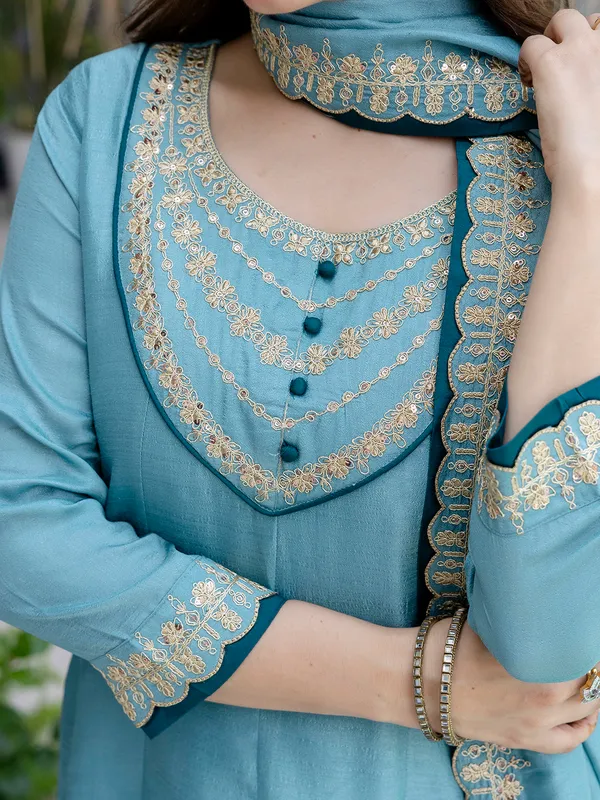 Sky_Blue_Embroidered_Anarkali_Suit_Set_With_Pant