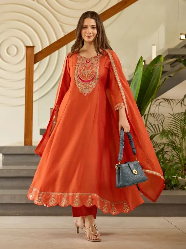 Orange_Anarkali_Suit_Set_with_Dupatta
