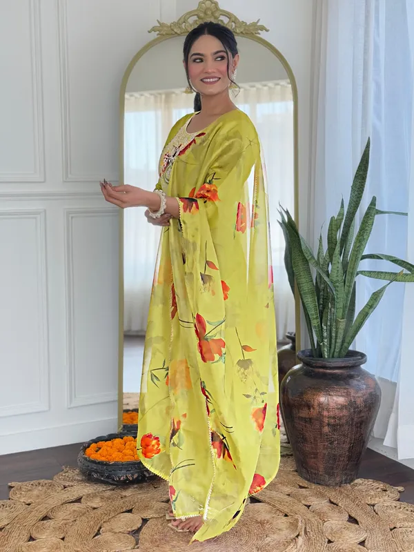 Yellow_Embroidered_Kurta_Set_with_Floral_Dupatta