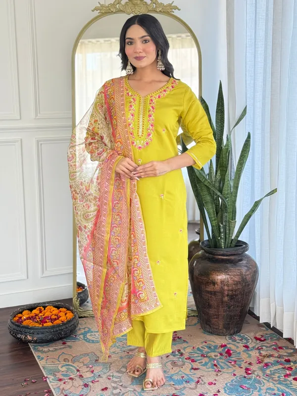 Women's_Yellow_Rayon_Embroidered_Straight_Kurta_with_Rayon_Pant_And_Taby_Printed_Dupatta_Sets
