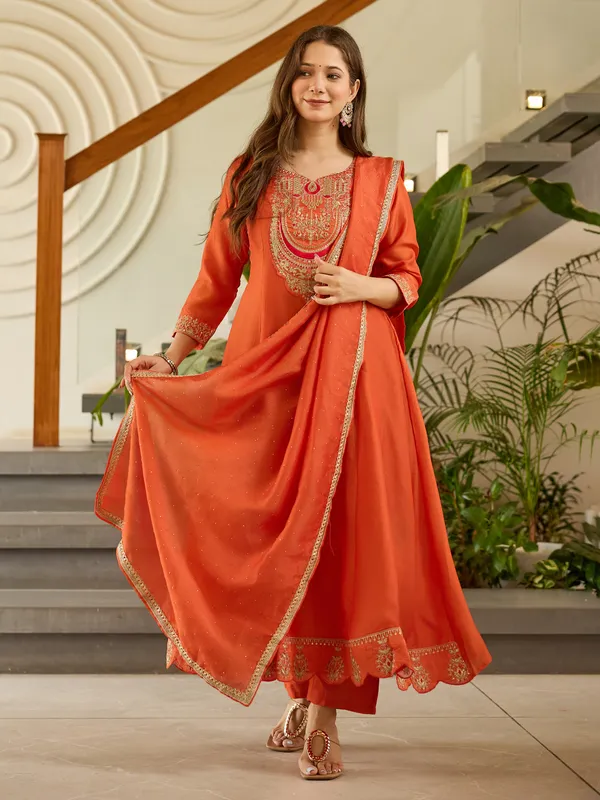 Orange_Anarkali_Suit_Set_with_Dupatta