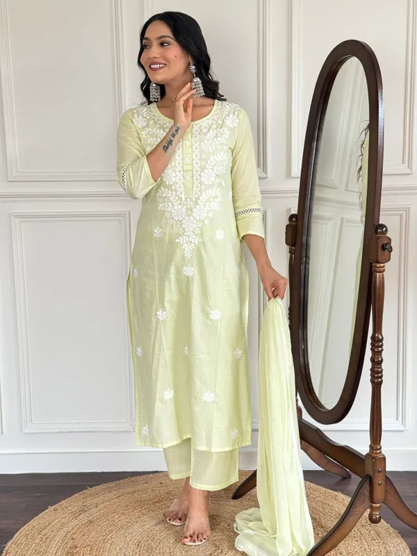 Light_Yellow_Embroidered_Kurta_Set_With_Dupatta__Elegant