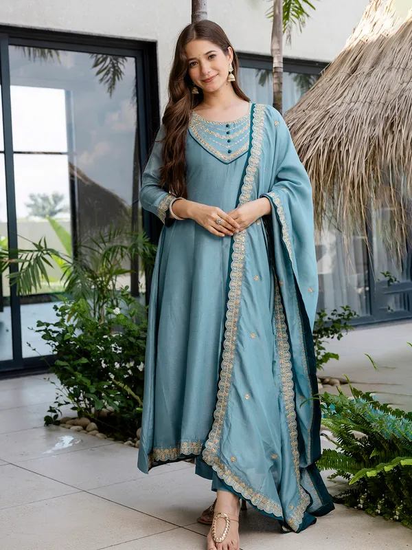 Sky_Blue_Embroidered_Anarkali_Suit_Set_With_Pant