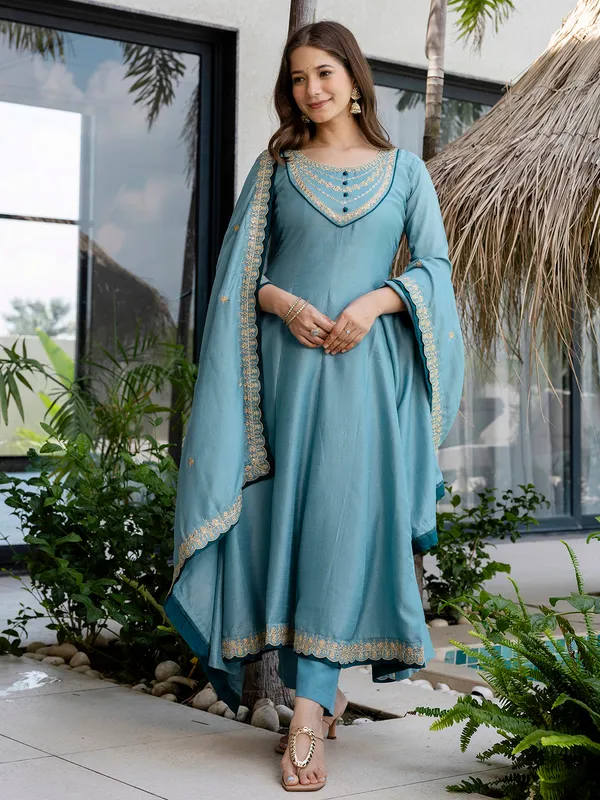 Sky_Blue_Embroidered_Anarkali_Suit_Set_With_Pant