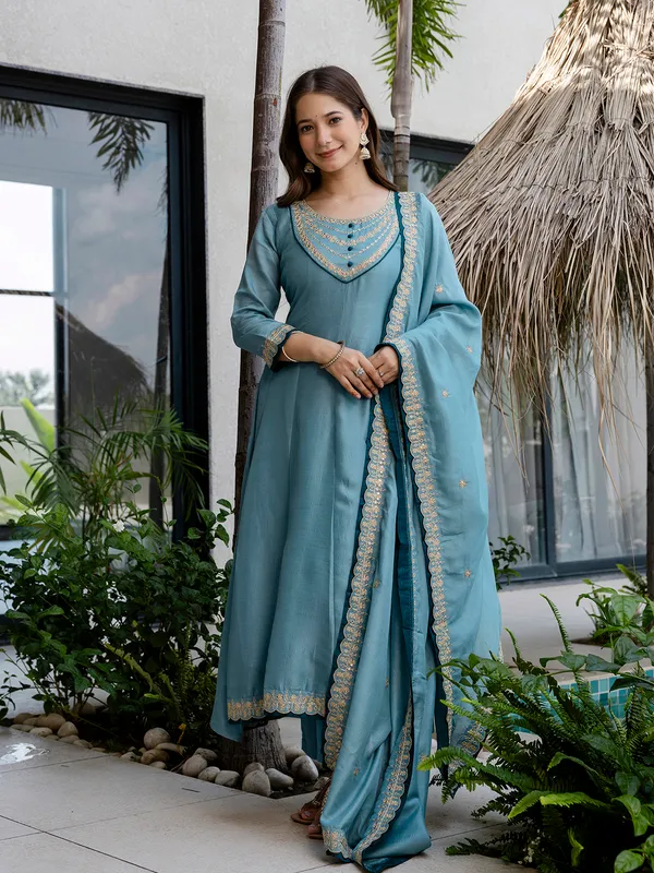 Sky_Blue_Embroidered_Anarkali_Suit_Set_With_Pant