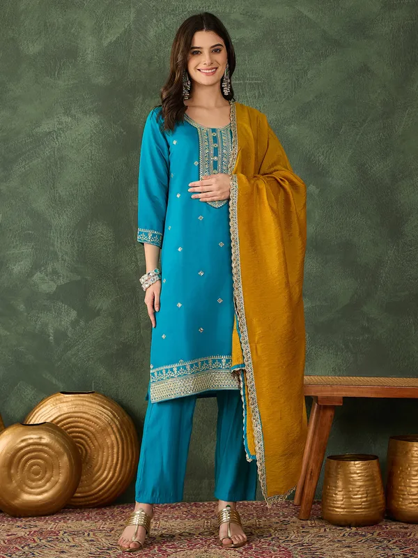 Sky_Blue_Kurta_Set_With_Dupatta__Traditional_Ethnic