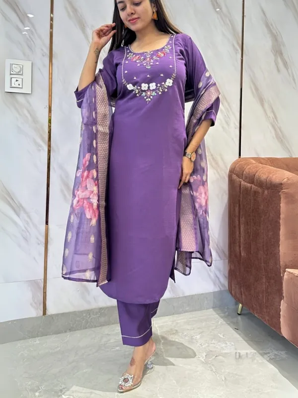 Purple_Embroidered_Salwar_Suit_Set_With_Floral_Dupatta