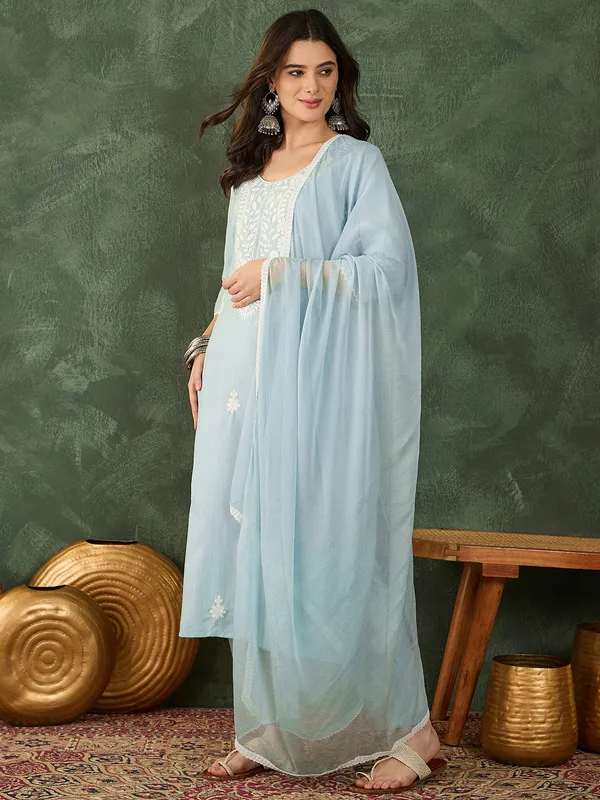Sky_BlueEthnic_Cotton_Palazzo_Pants_With_Lace_Border
