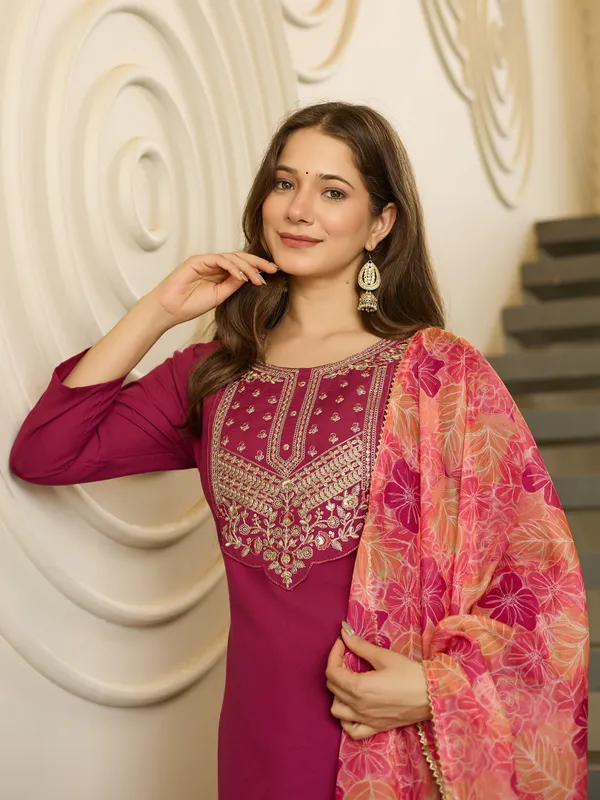 Pink_Salwar_Suit_Set_with_Floral_Dupatta