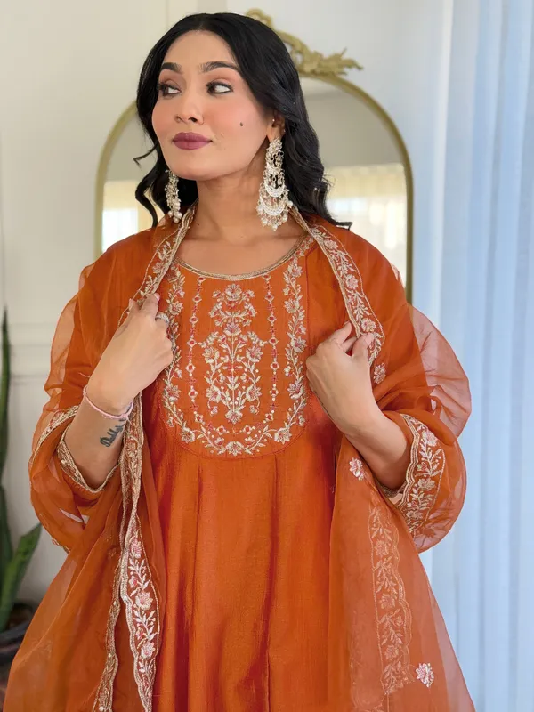Rust_Anarkali_Kurta_Set_With_Palazzo