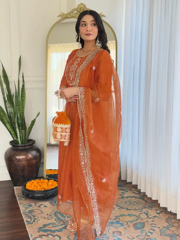 Rust_Anarkali_Kurta_Set_With_Palazzo
