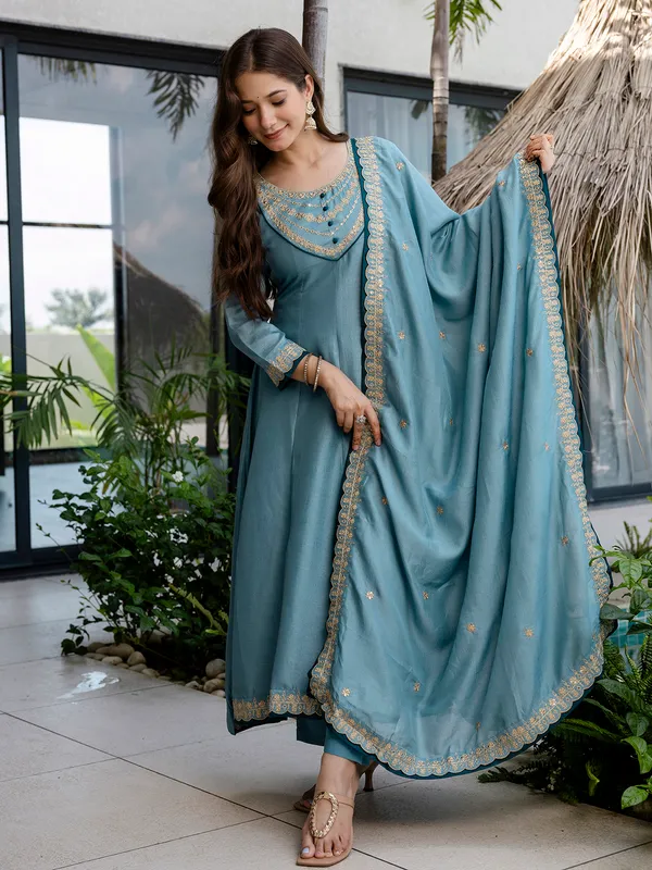 Sky_Blue_Embroidered_Anarkali_Suit_Set_With_Pant