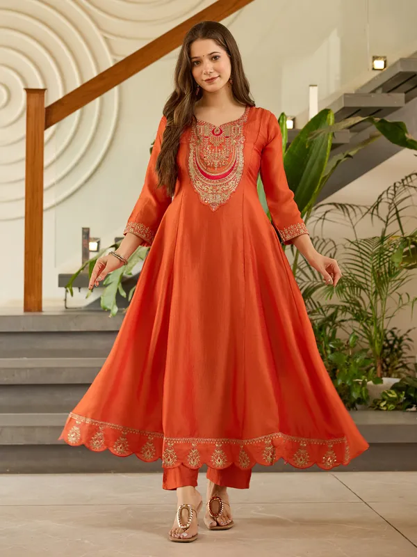Orange_Anarkali_Suit_Set_with_Dupatta