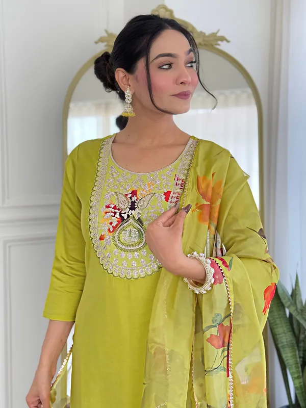 Yellow_Embroidered_Kurta_Set_with_Floral_Dupatta