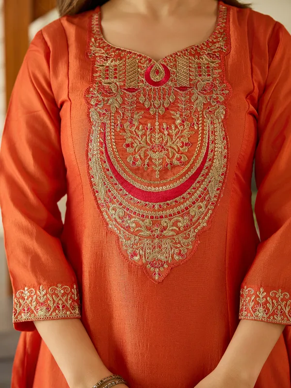 Orange_Anarkali_Suit_Set_with_Dupatta
