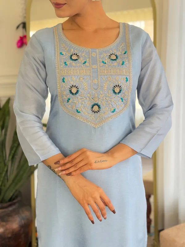 Sky_Blue_Embroidered_Kurta_Set_with_Printed_Dupatta_for