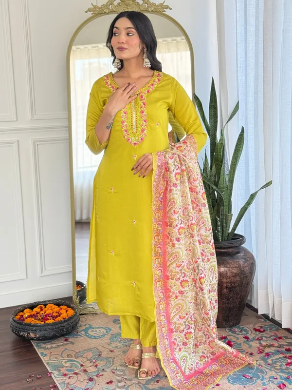 Women's_Yellow_Rayon_Embroidered_Straight_Kurta_with_Rayon_Pant_And_Taby_Printed_Dupatta_Sets