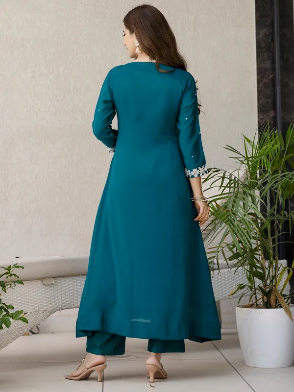 Teal_Blue_Embroidered_Anarkali_Kurta_Set_With_Dupatta
