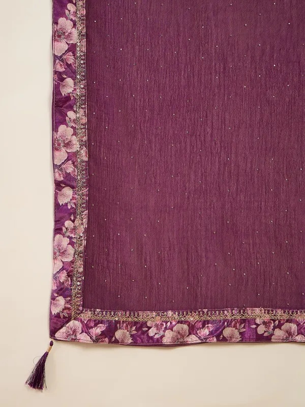 Purple_Ethnic_Kurta_Palazzo_Set_With_Floral_Border