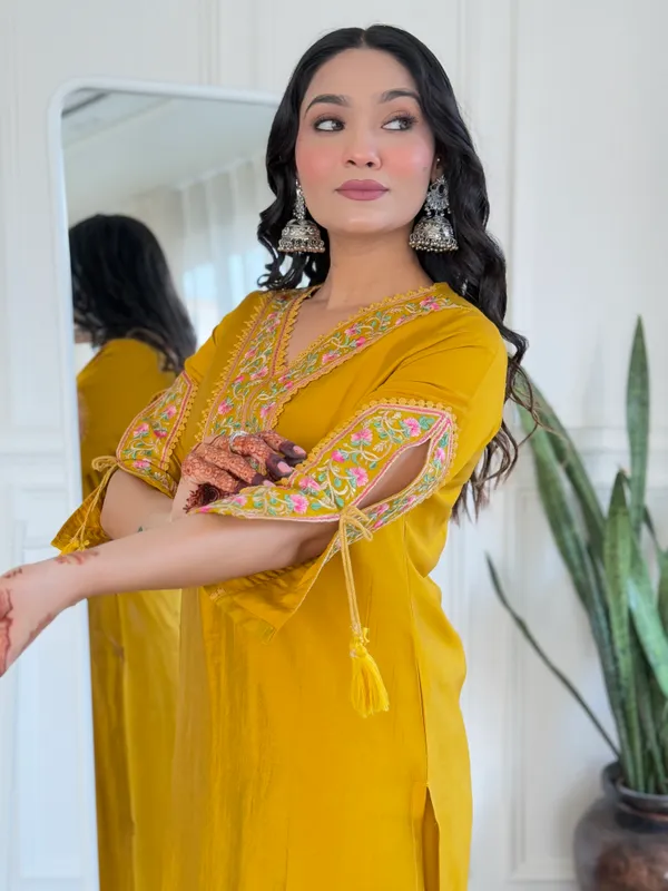 Mustard_Embroidered_Kurta_Set_With_Dupatta