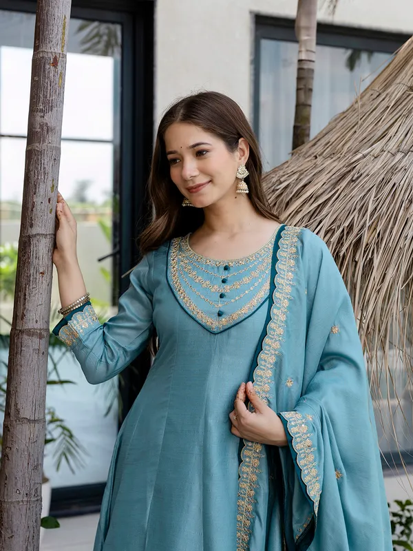 Sky_Blue_Embroidered_Anarkali_Suit_Set_With_Pant