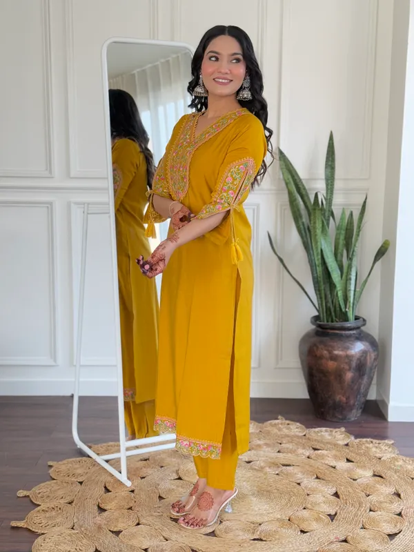 Mustard_Embroidered_Kurta_Set_With_Dupatta